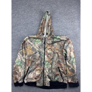 WFS Element Gear Camo Jacket Men's 2XL Fleece Full Zip Hooded Pockets Hunt